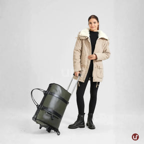 Mala de Mão Verde Espaçosa Dobrável 60L Roller JetSetFemme™