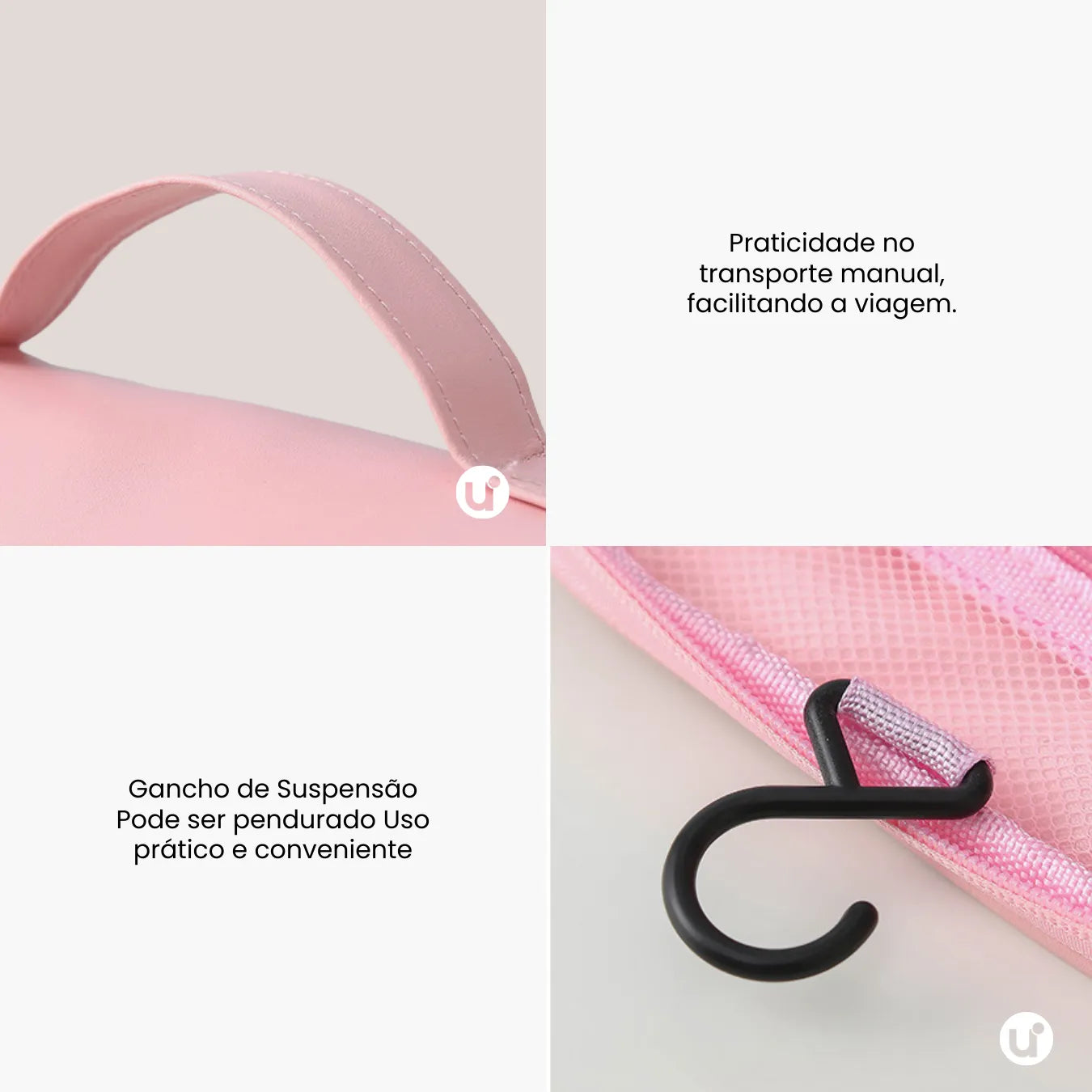 Necessaire de Viagem com Gancho Transparente WashBag Premium