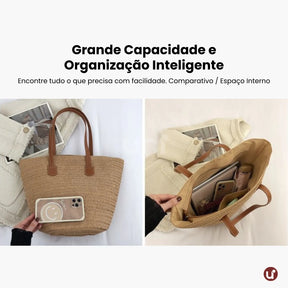 Bolsa de Praia com Zíper e Forro Interno – Espaçosa e Elegante