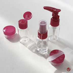 Kit Viagem 5 a 8 Peças Frascos Silicone Antivazamento + Necessaire