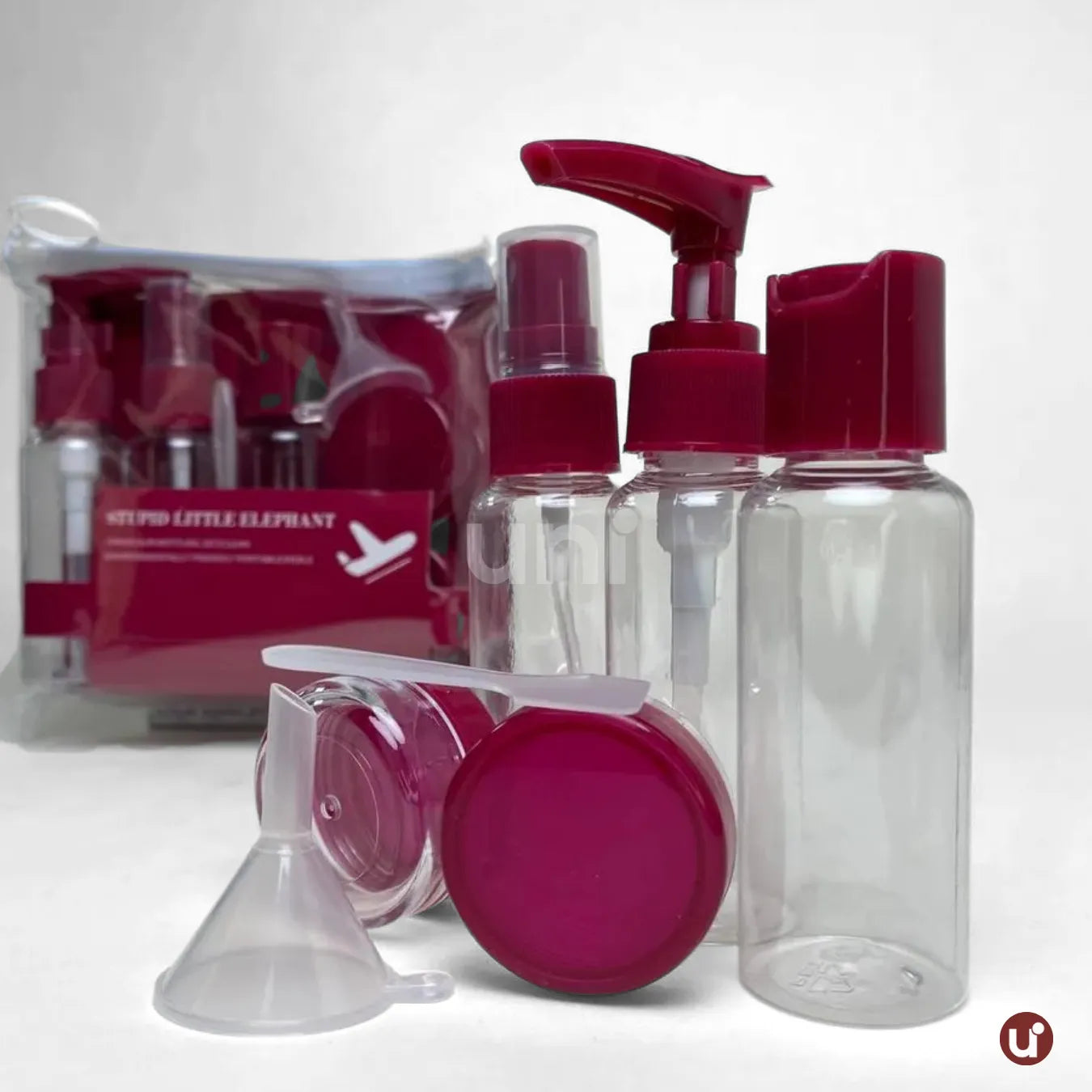 Kit Viagem 5 a 8 Peças Frascos Silicone Antivazamento + Necessaire