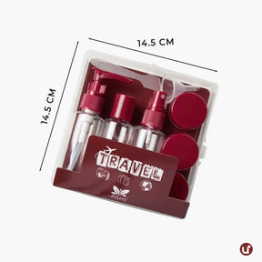 Kit Viagem 5 a 8 Peças Frascos Silicone Antivazamento + Necessaire