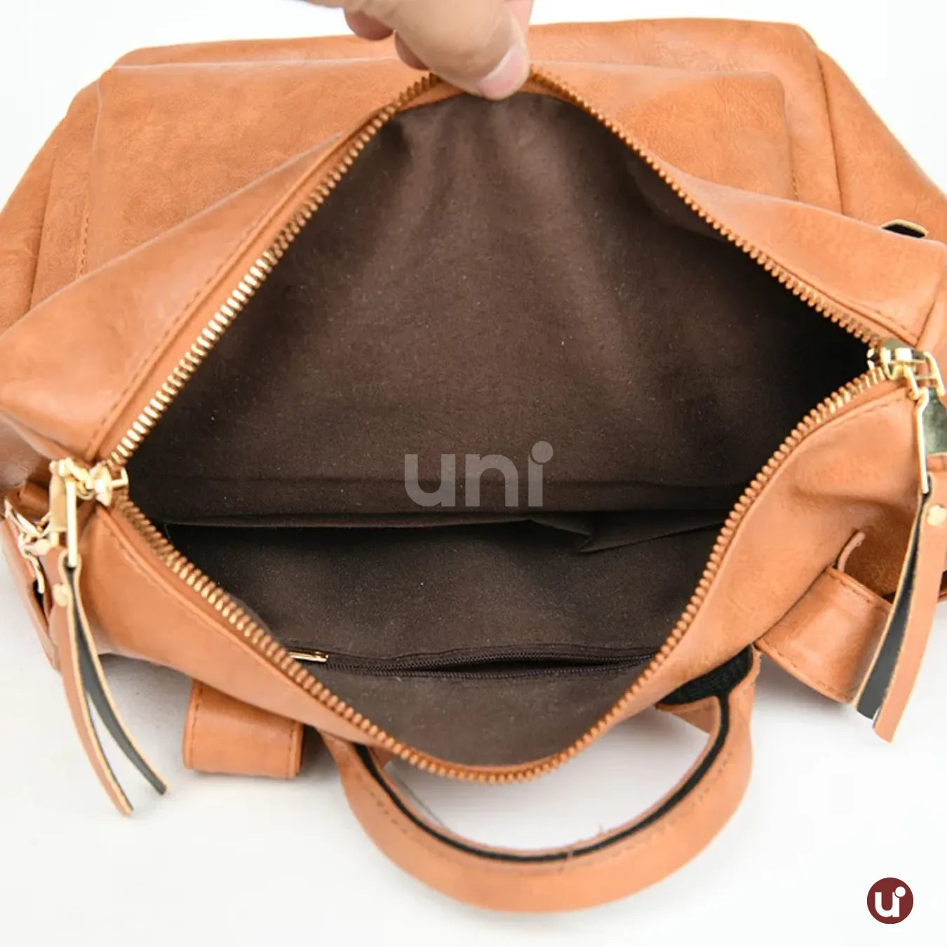 Mochila Feminina Antifurto Shiny Diary 2026 Couro Premium Impermeável 3 em 1