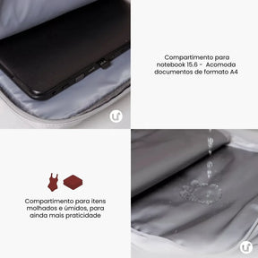 Mochila de Viagem Mala de Bordo Impermeável com Abertura 180° - RoyalViolet™
