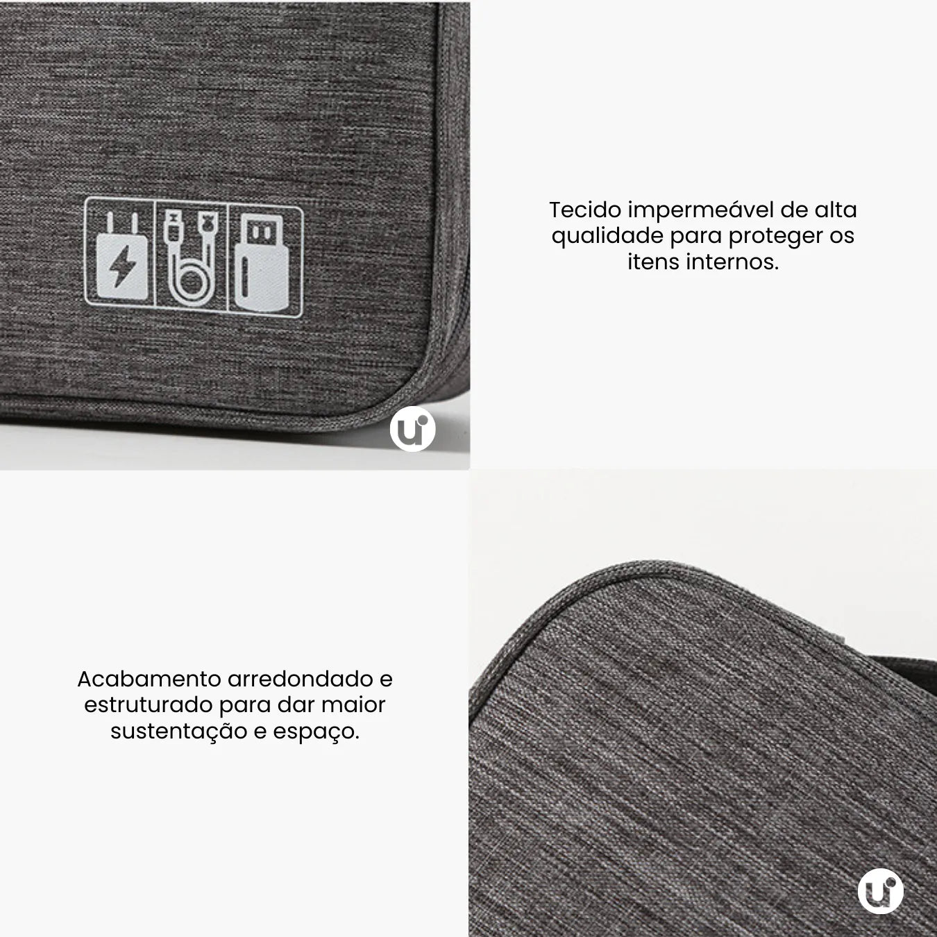 Organizador de Cabos e Carregadores para Viagem Impermeável