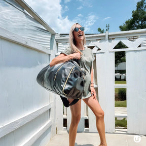 Mala de Mão Preta Espaçosa Dobrável 60L Roller JetSetFemme™