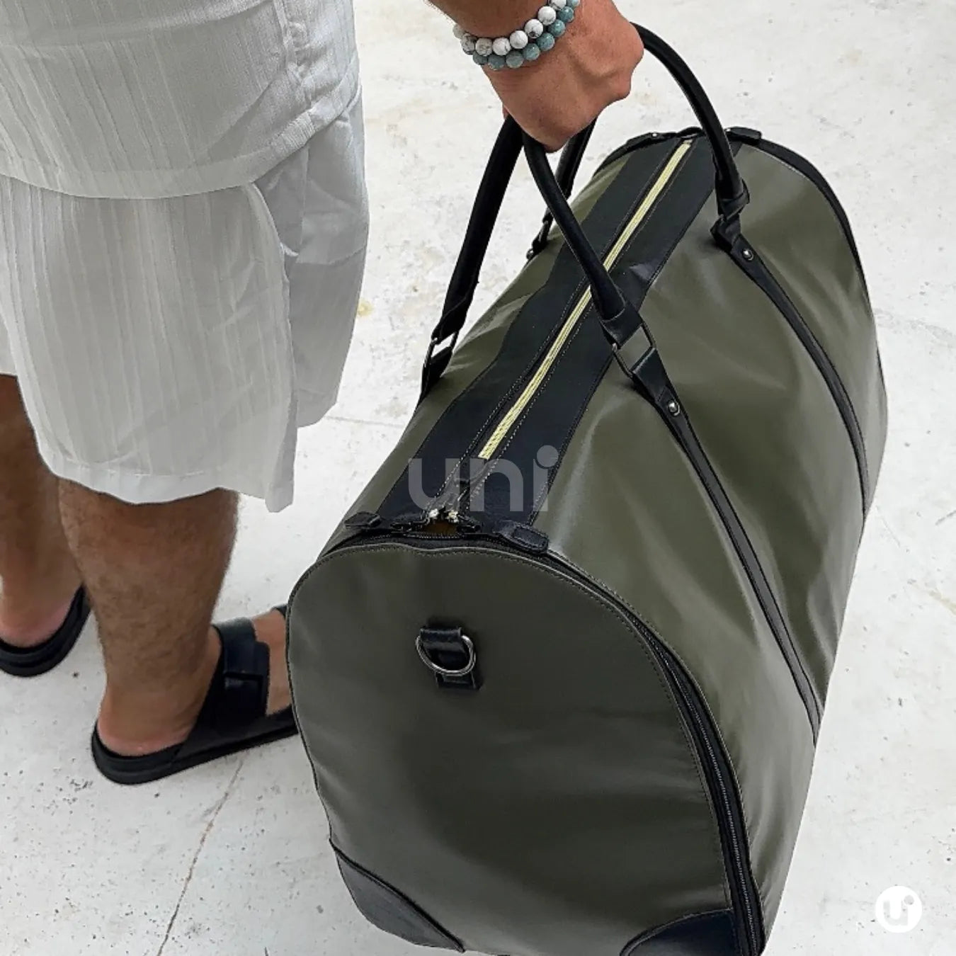 Mala de Mão Verde Espaçosa Dobrável 60L Roller JetSetFemme™