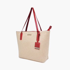 Bolsa Feminina de Praia Grande com Zíper - California Palha Sintética