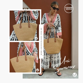 Bolsa de Praia com Zíper e Forro Interno – Espaçosa e Elegante