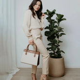 Bolsa Feminina Santorini Handbag Grande com Alça transversal Removível para Ombro. - uniescolhas