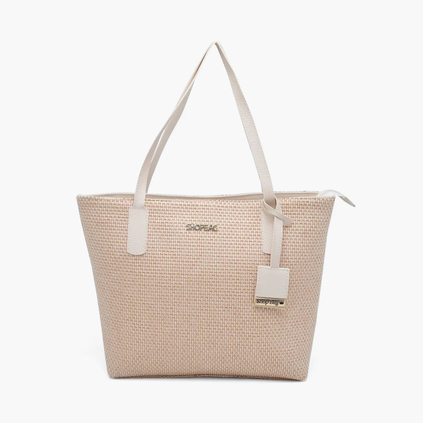 Bolsa Feminina de Praia Grande com Zíper - California Palha Sintética