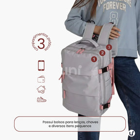 Mochila de Viagem Mala de Bordo Impermeável com Abertura 180° - RoyalViolet™