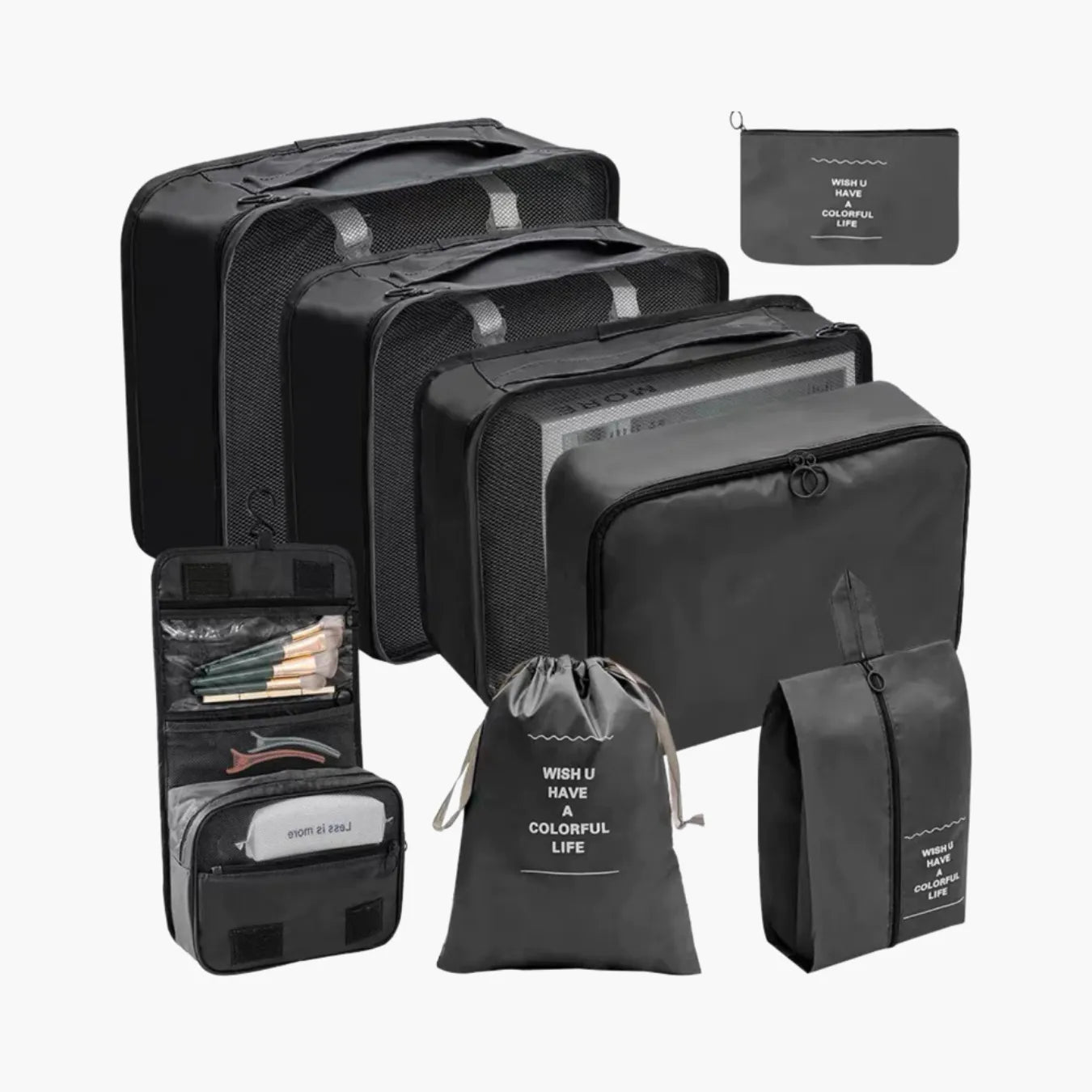Conjunto Bolsas Organizadoras x8 Peças Impermeáveis VibePack™
