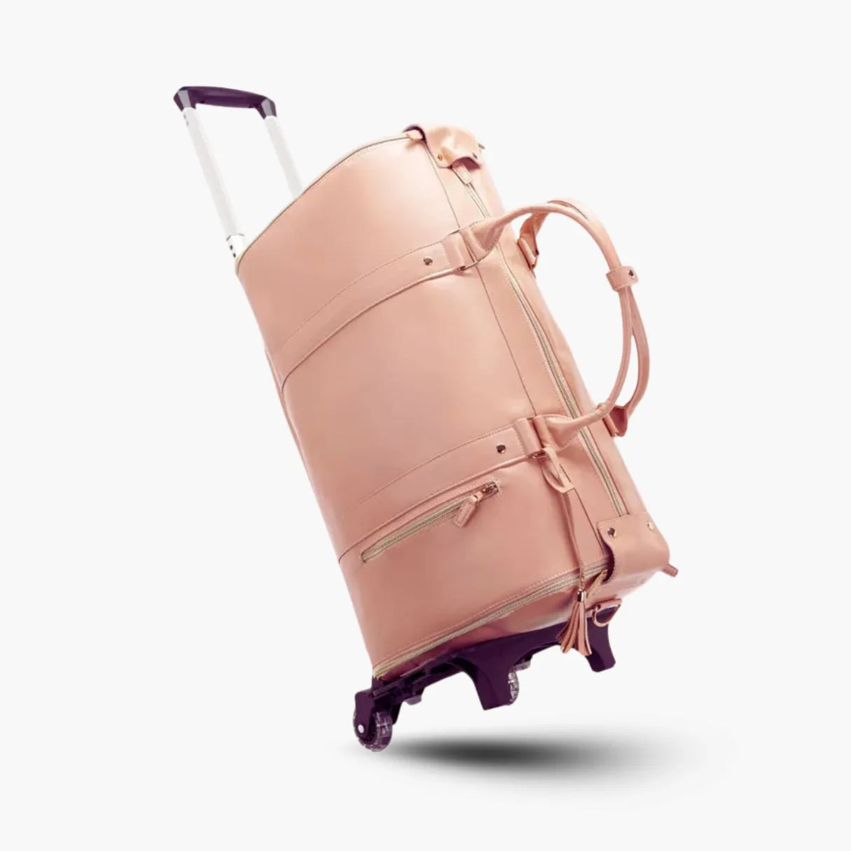 Mala de Mão Rosa Espaçosa Dobrável 60L Roller JetSetFemme™