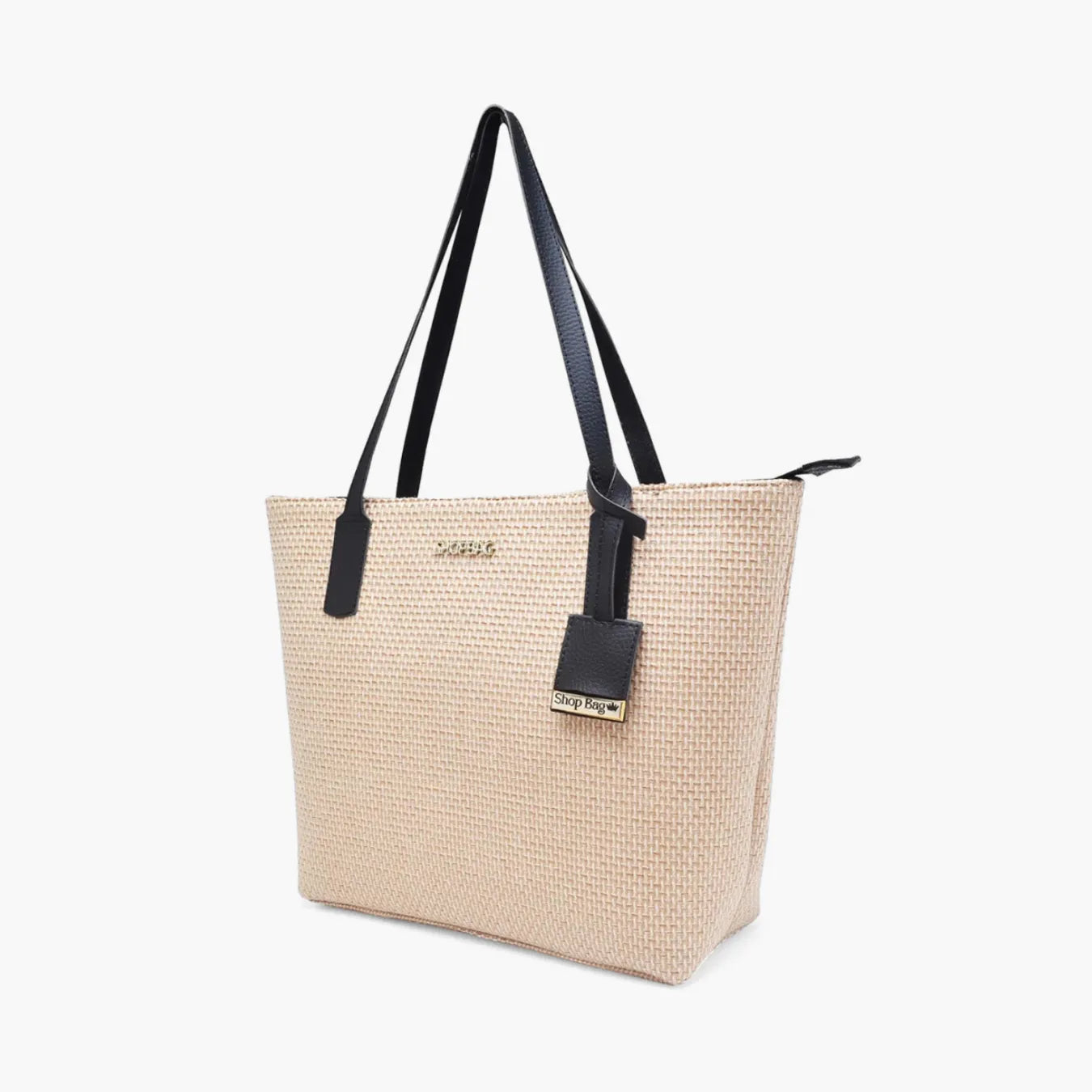 Bolsa Feminina de Praia Grande com Zíper - California Palha Sintética