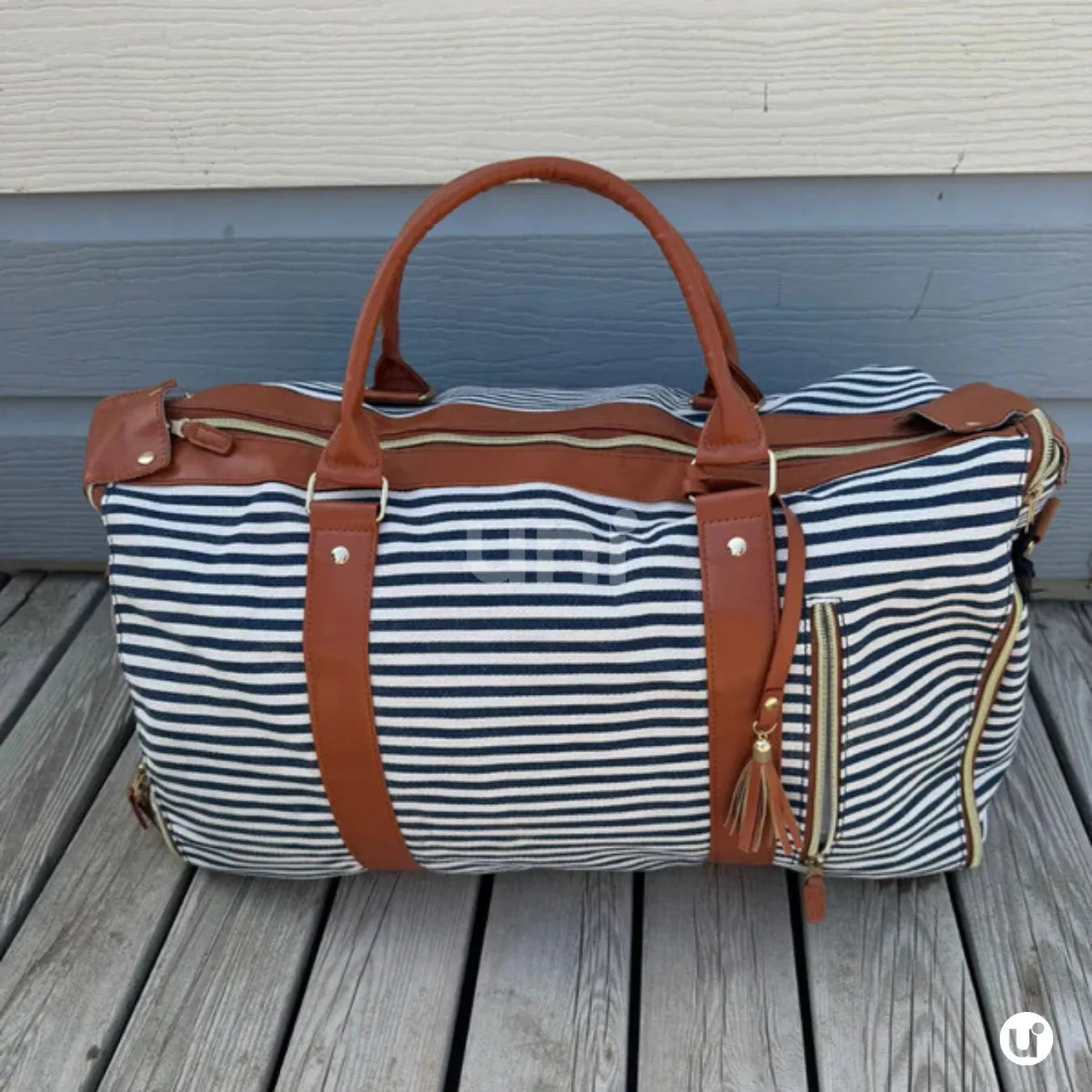 Mala de Mão Listrada Espaçosa Dobrável 60L Roller JetSetFemme™