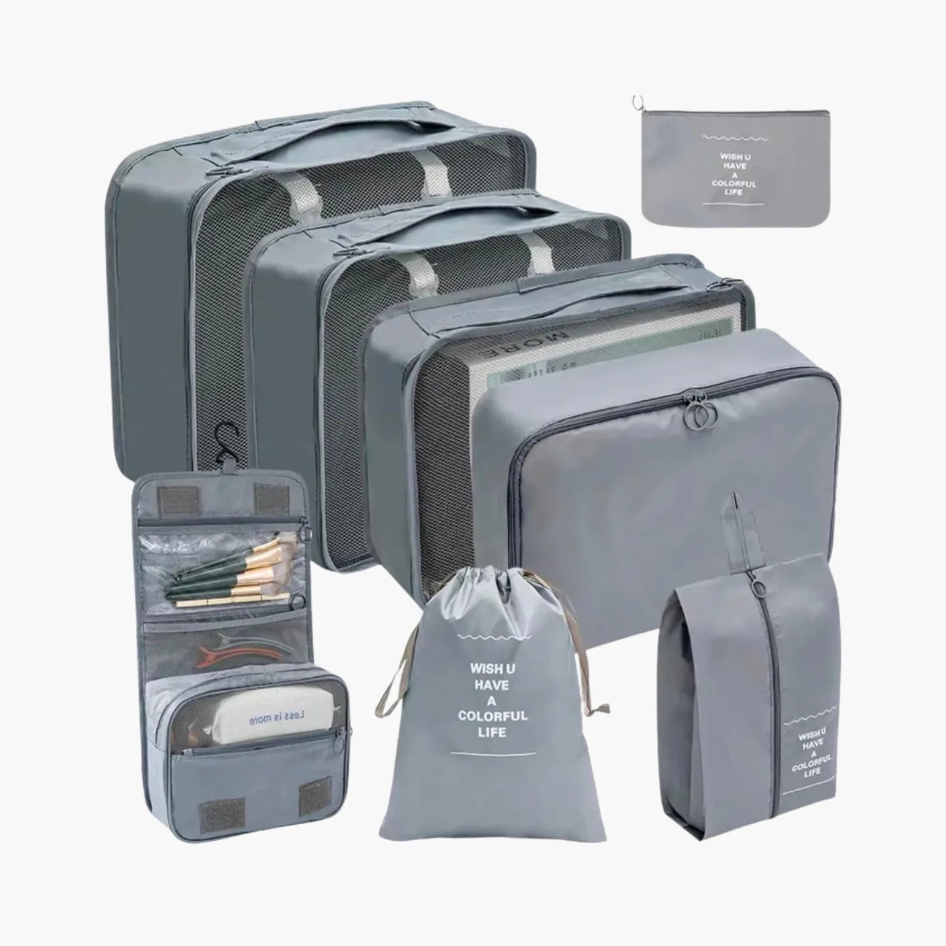 Conjunto Bolsas Organizadoras x8 Peças Impermeáveis VibePack™