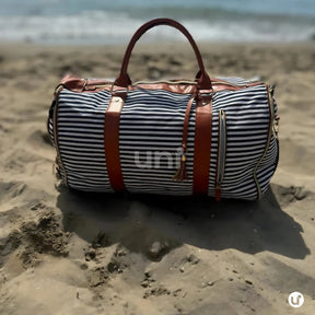 Mala de Mão Listrada Espaçosa Dobrável 60L Roller JetSetFemme™