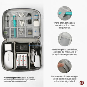Organizador de Cabos e Carregadores para Viagem Impermeável