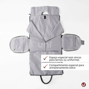 Mala de Mão Preta Espaçosa Dobrável 60L Roller JetSetFemme™