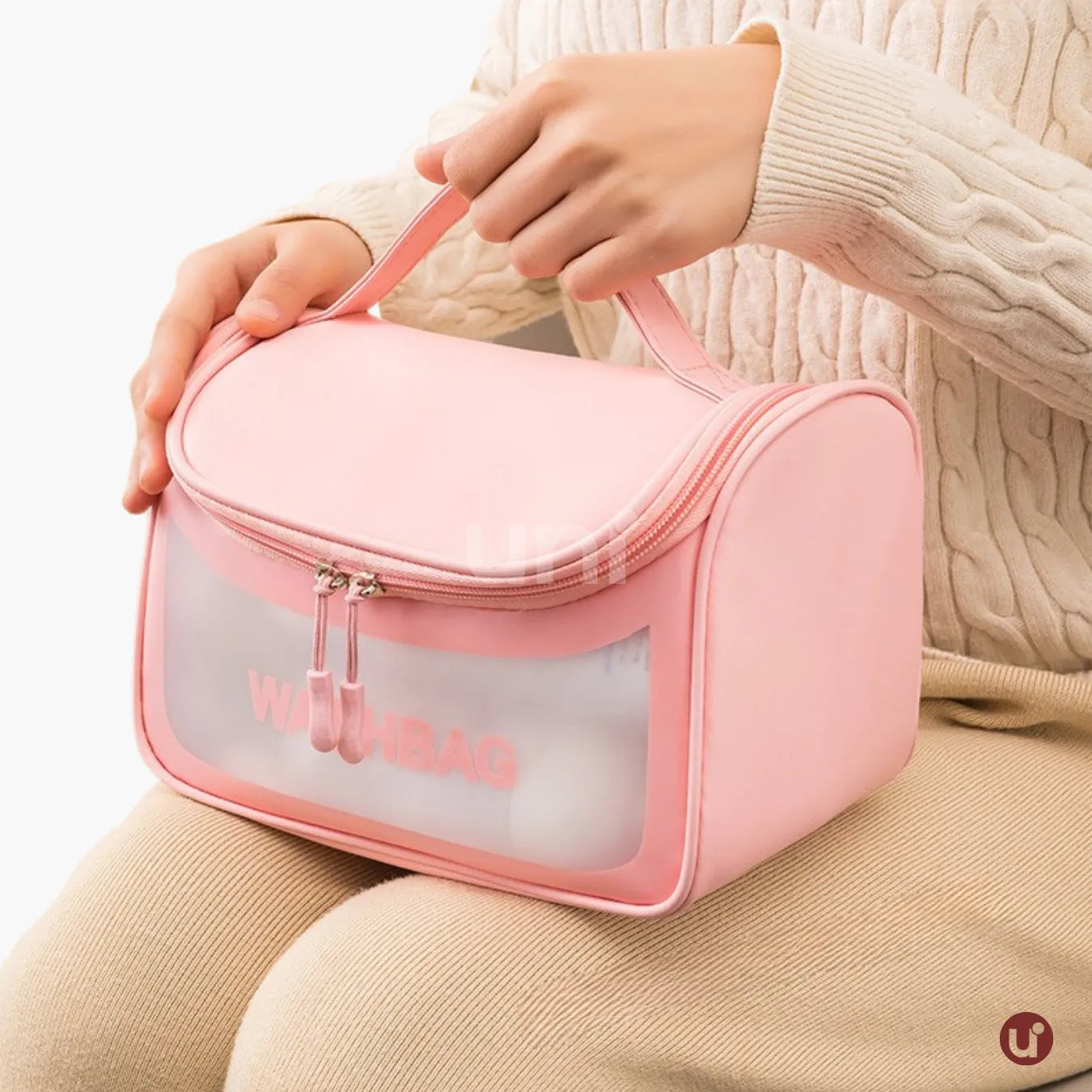 Necessaire de Viagem com Gancho Transparente WashBag Premium