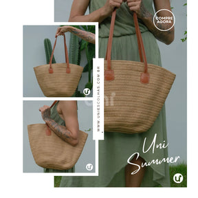 Bolsa de Praia com Zíper e Forro Interno – Espaçosa e Elegante