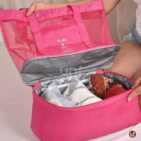 Bolsa de Praia Térmica 2 em 1 Uni Summer: Cooler Integrado & Anti-Areia