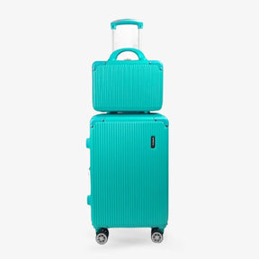 Kit Bordo 2 em 1 Mala de Viagem 10KG Roda Gira 360 Grau Fibra + Frasqueira