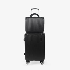 Kit Bordo 2 em 1 Mala de Viagem 10KG Roda Gira 360 Grau Fibra + Frasqueira