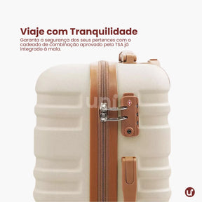 Kit Mala de Bordo 10kg Rodas Removíveis ANAC + Bolsa e Nécessaire