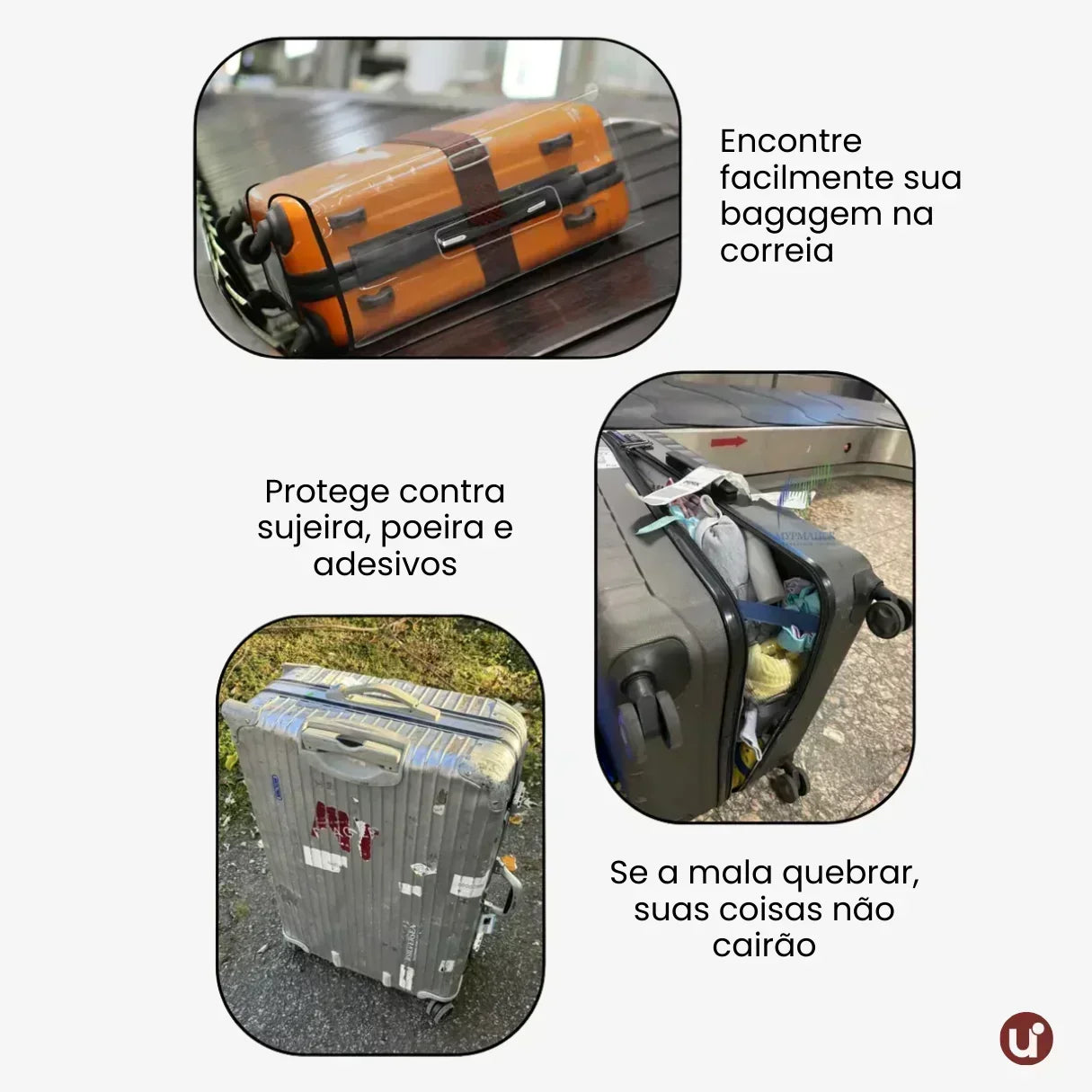 Capa para Mala de Viagem Transparente em PVC Cristal