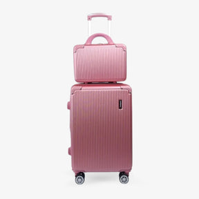 Kit Bordo 2 em 1 Mala de Viagem 10KG Roda Gira 360 Grau Fibra + Frasqueira