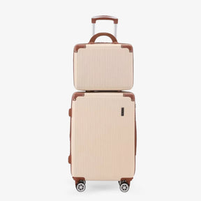 Kit Bordo 2 em 1 Mala de Viagem 10KG Roda Gira 360 Grau Fibra + Frasqueira