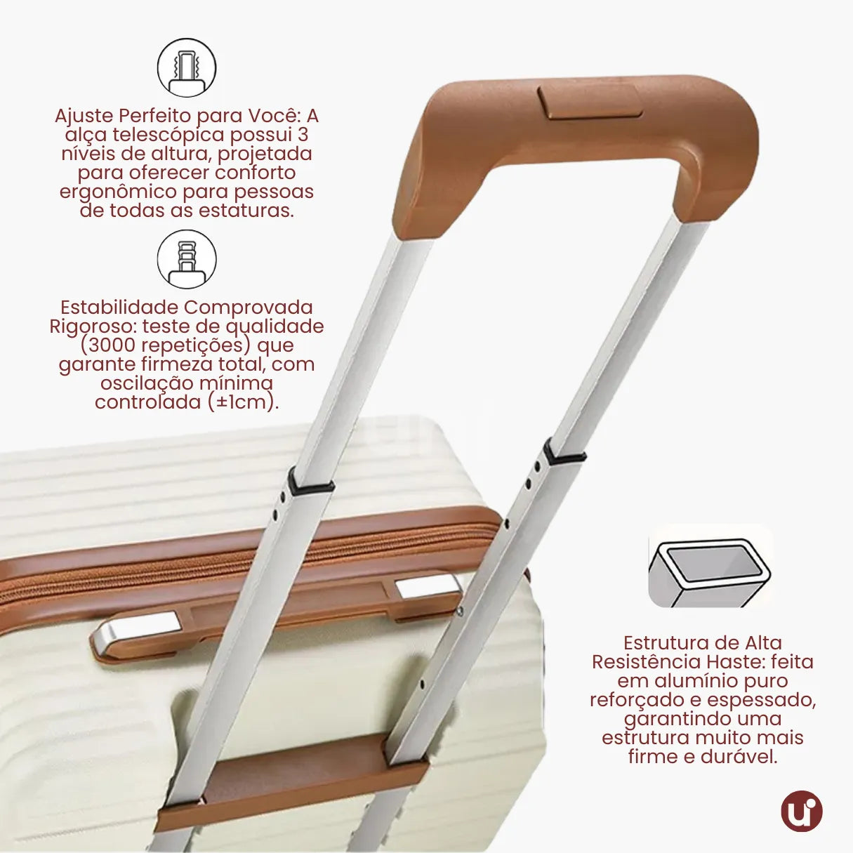 Kit Mala de Bordo 10kg Rodas Removíveis ANAC + Bolsa e Nécessaire