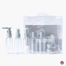 Kit Viagem 5 a 8 Peças Frascos Silicone Antivazamento + Necessaire