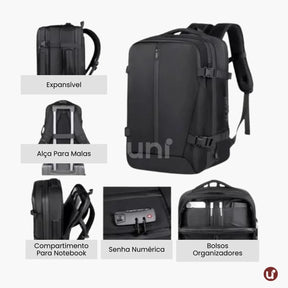 Mochila de Viagem a Vácuo Expansível 60L Mala de Bordo Impermeável