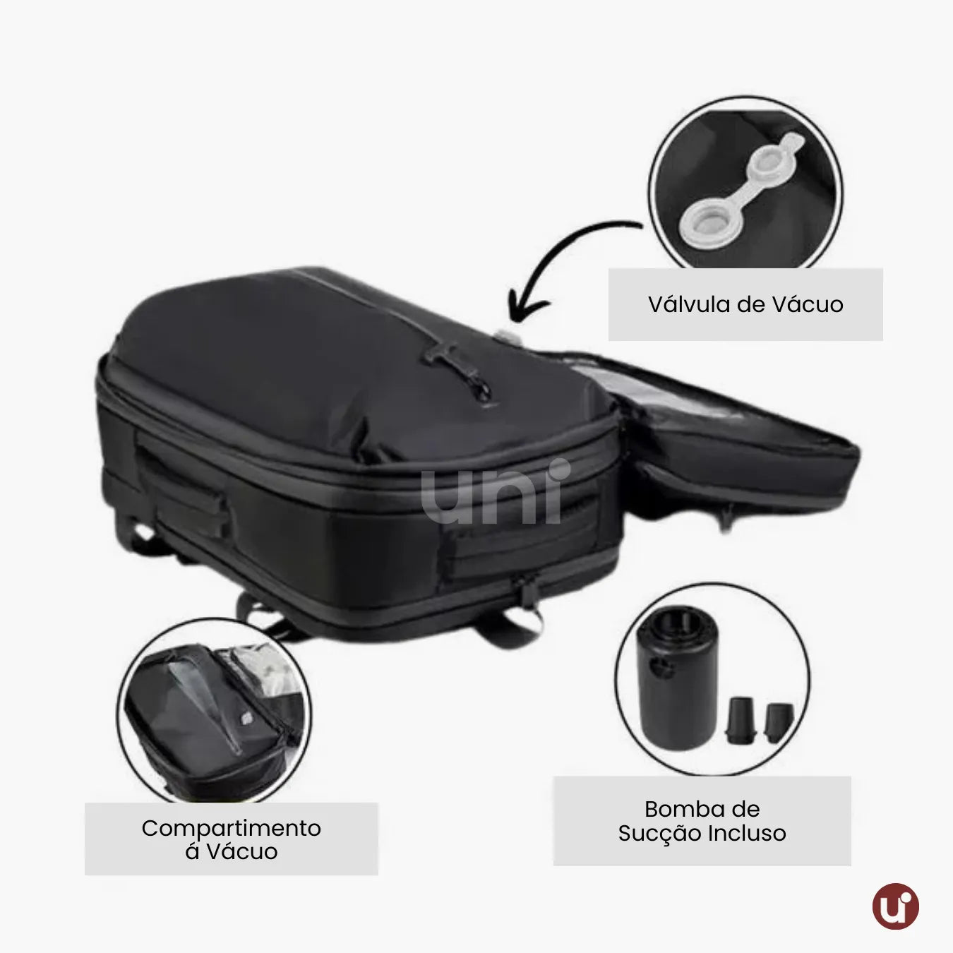 Mochila de Viagem a Vácuo Expansível 60L Mala de Bordo Impermeável