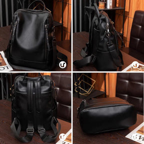 Mochila Feminina Antifurto Shiny Diary 2026 Couro Premium Impermeável 3 em 1