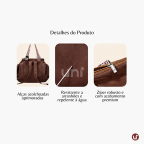Bolsa Mochila Multifuncional Feminina Viagem e Maternidade 16 Bolsos Impermeável