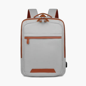 Mochila Cinza Feminina Impermeável Para Notebook Com USB Siena