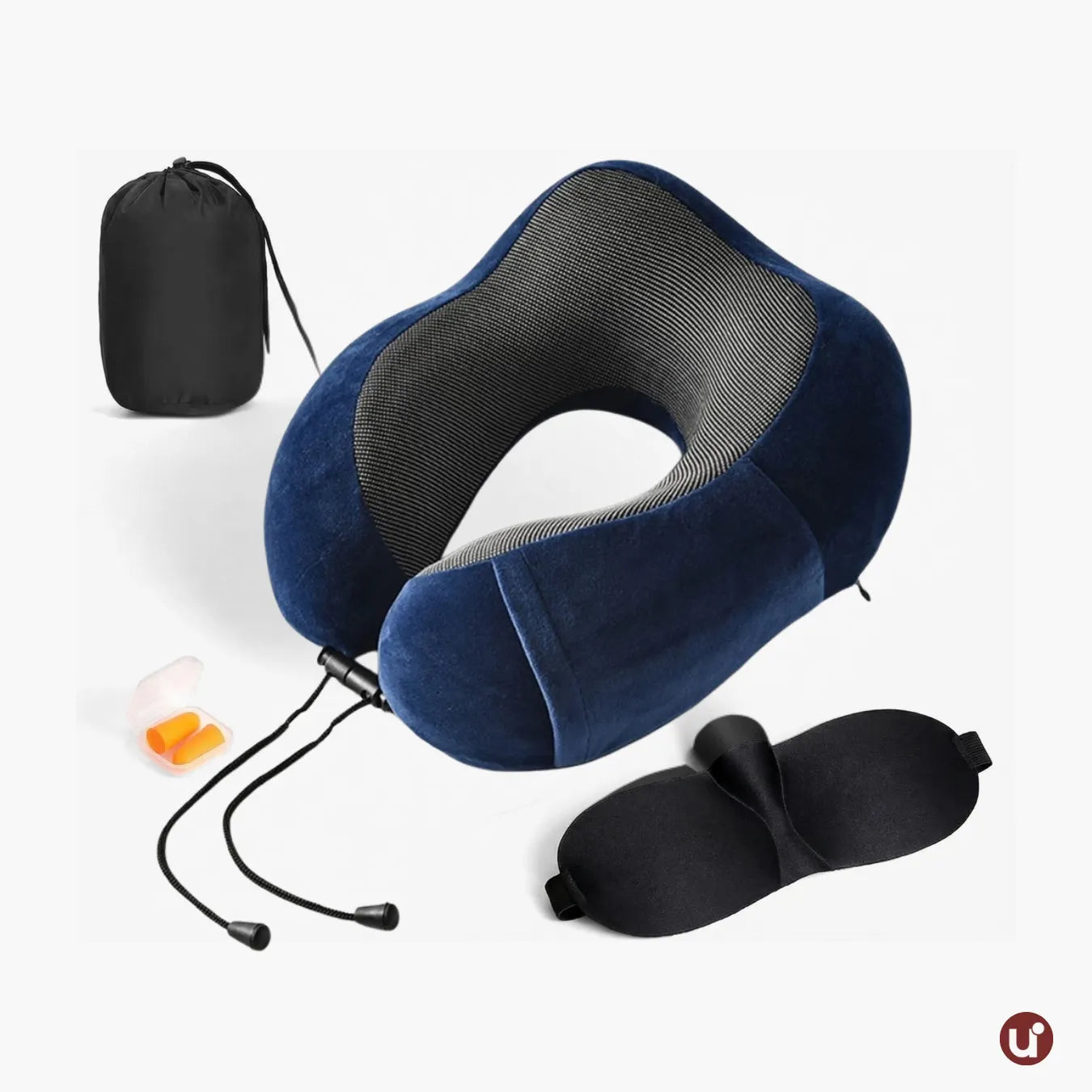 Almofada de Pescoço para Viagem Memory Foam - Kit Conforto 3 Peças