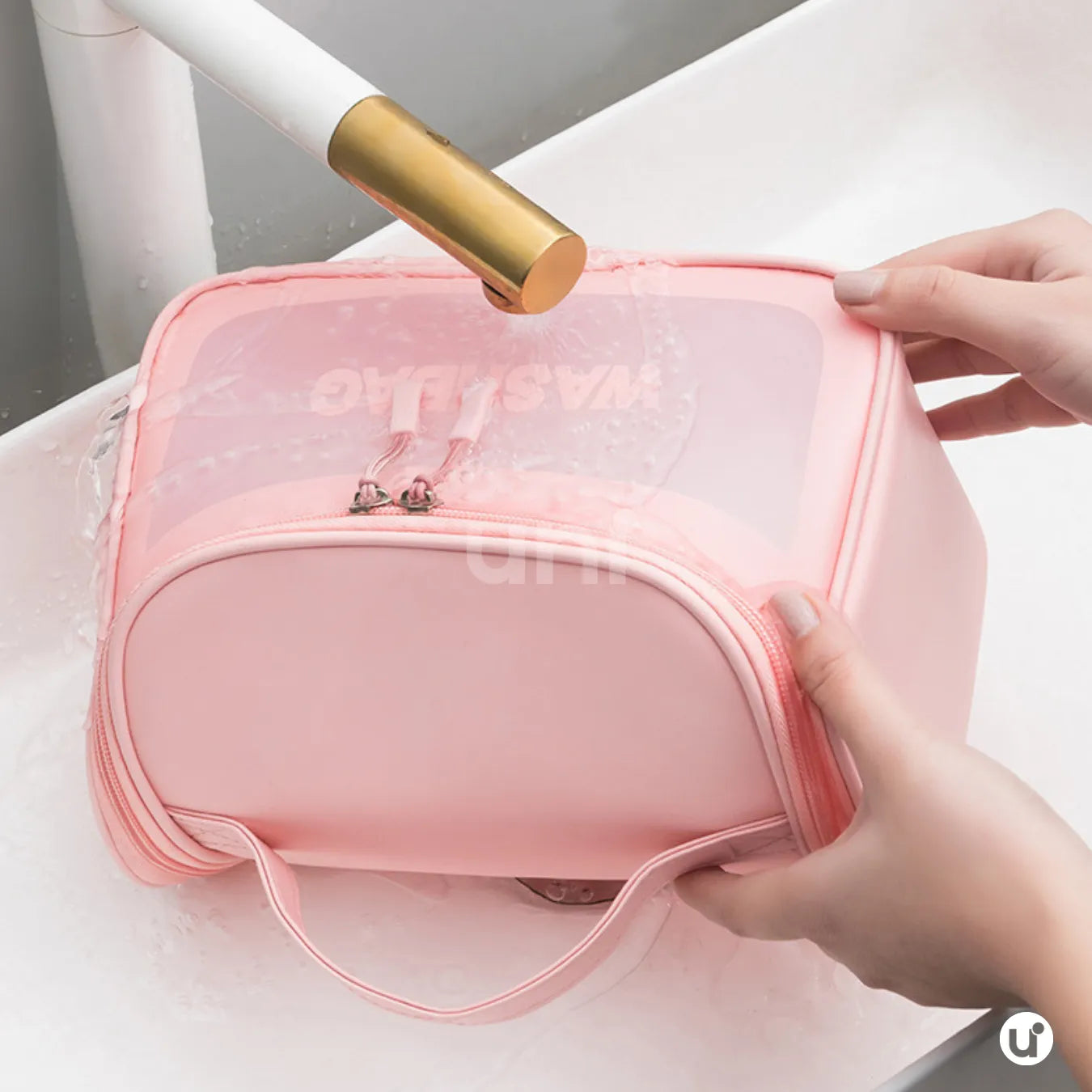 Necessaire de Viagem com Gancho Transparente WashBag Premium
