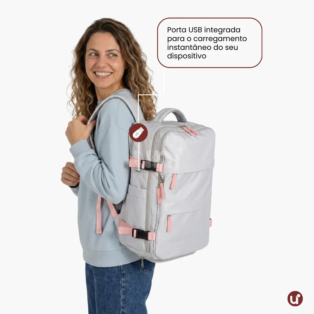 Mochila de Viagem Mala de Bordo Impermeável com Abertura 180° - RoyalViolet™