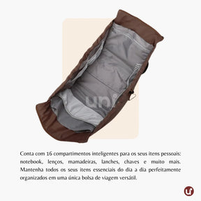 Bolsa Mochila Multifuncional Feminina Viagem e Maternidade 16 Bolsos Impermeável
