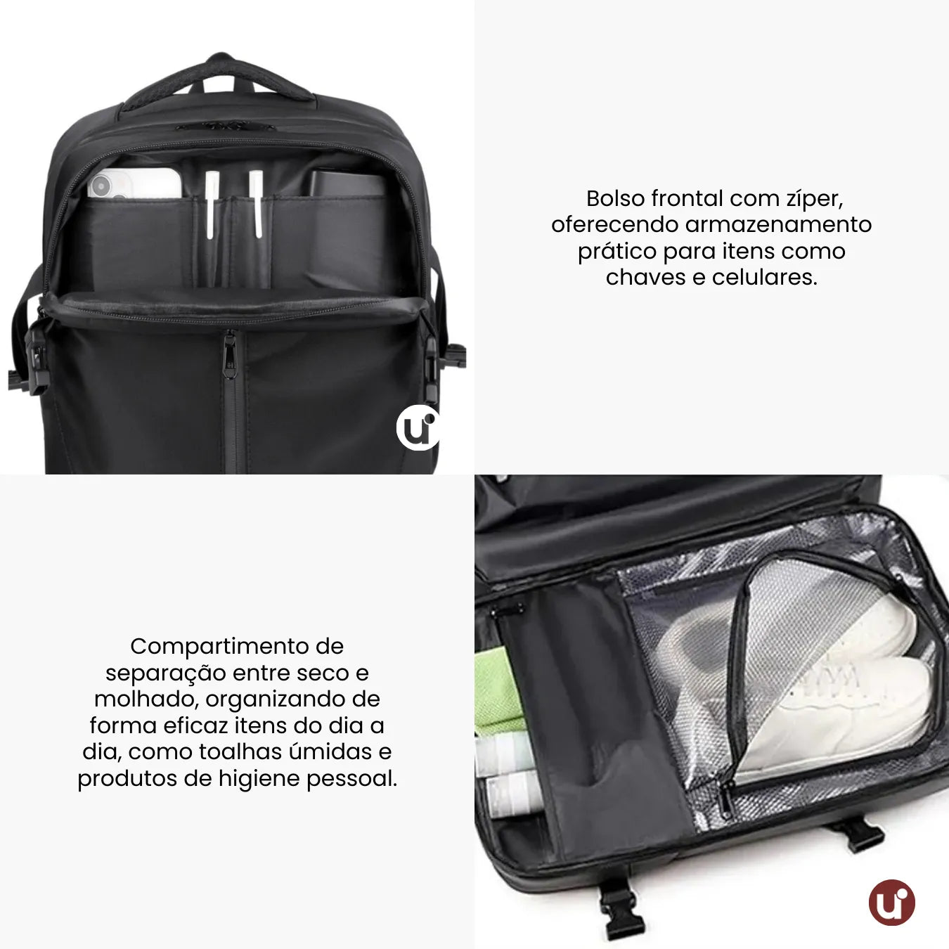 Mochila de Viagem a Vácuo Expansível 60L Mala de Bordo Impermeável