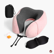 Almofada de Pescoço para Viagem Memory Foam - Kit Conforto 3 Peças