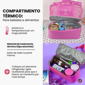 Bolsa de Praia Térmica 2 em 1 Uni Summer: Cooler Integrado & Anti-Areia