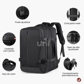 Mochila de Viagem a Vácuo Expansível 60L Mala de Bordo Impermeável