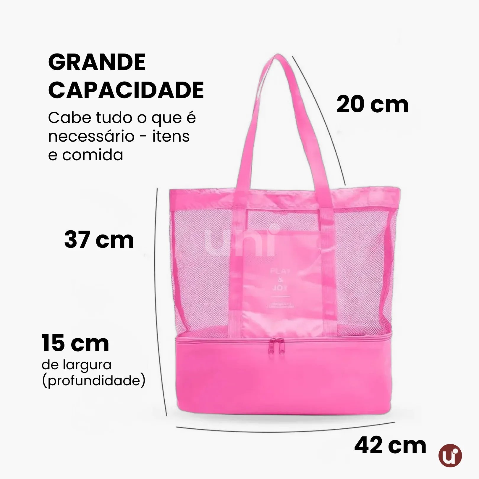 Bolsa de Praia Térmica 2 em 1 Uni Summer: Cooler Integrado & Anti-Areia