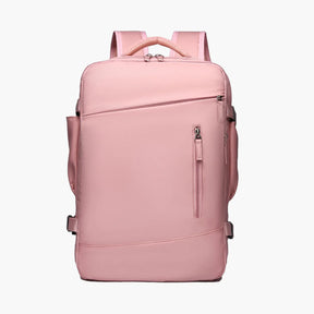 Mochila Rosa Expansiva 40L Impermeável para Viagem TravelMax™